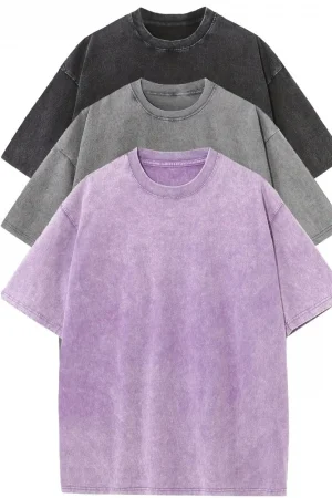 3pcs Men's 100% Cotton Loose-Fit T-Shirts in Solid Colors Casual Short Sleeve Crew Neck Ideal for Summer Outdoor