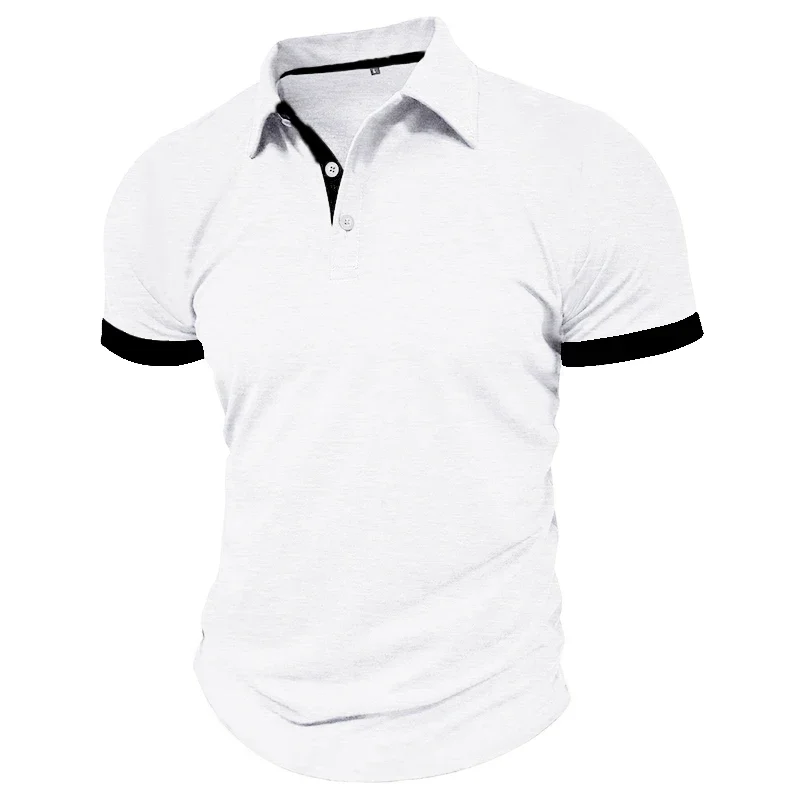 Summer Men's Short Sleeve Polo Shirt Lapel Oversize Solid Color T Shirts Breathable Streetwear Sport Activities Shirts Man - Image 2