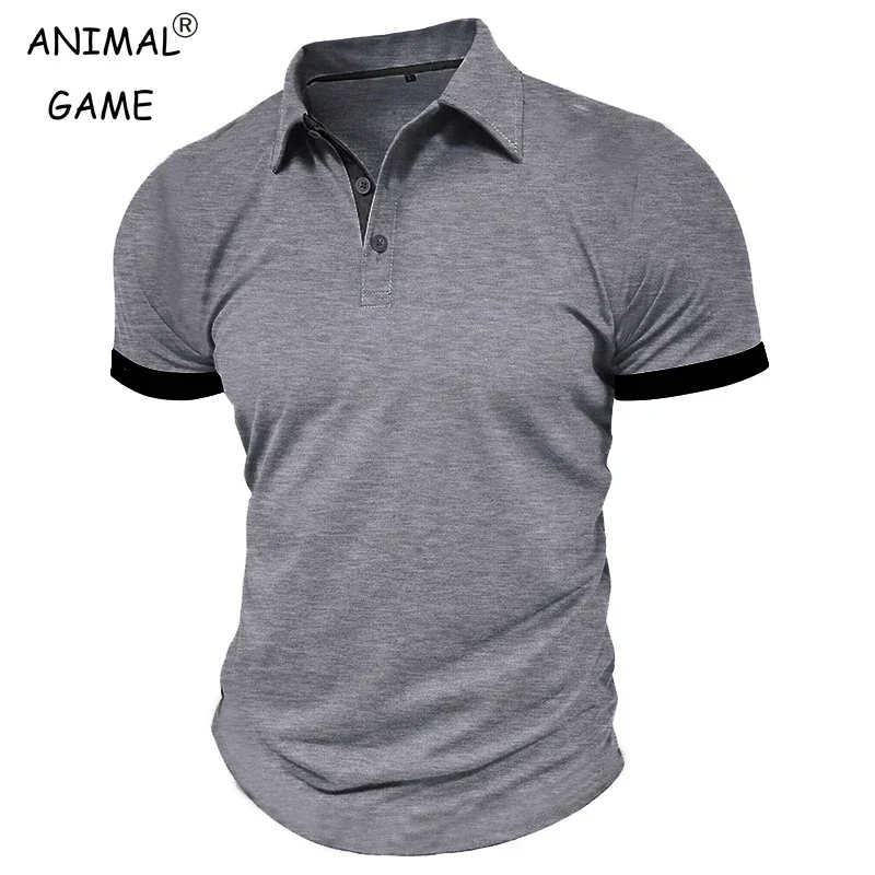 Summer Men's Short Sleeve Polo Shirt Lapel Oversize Solid Color T Shirts Breathable Streetwear Sport Activities Shirts Man